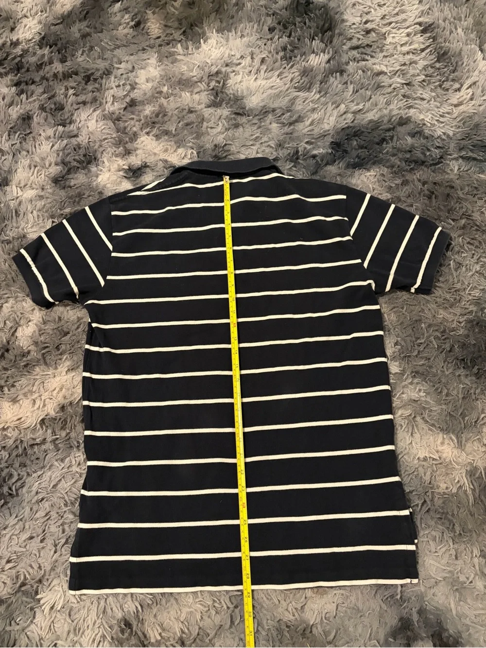 Polo by Ralph Lauren Shirt Men L Black White Striped Short Sleeve Pony Cotton